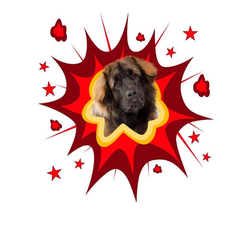 Conception de chien comique - Pow - Leonberger