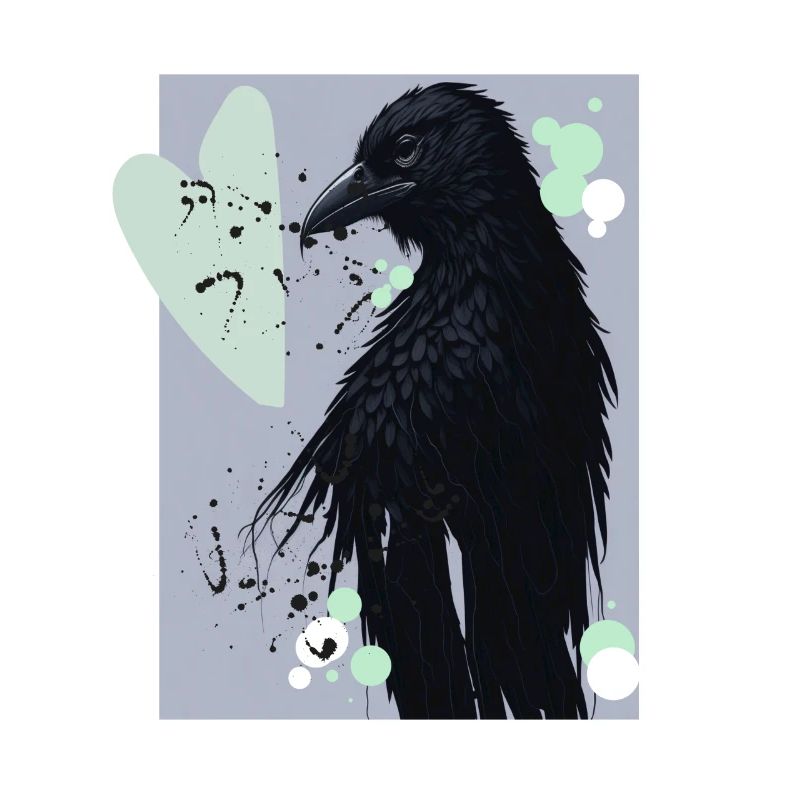 Corbeau éclaboussé noir