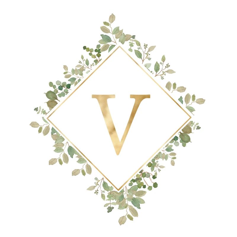 V monogramme Couronne d’Eucalyptus