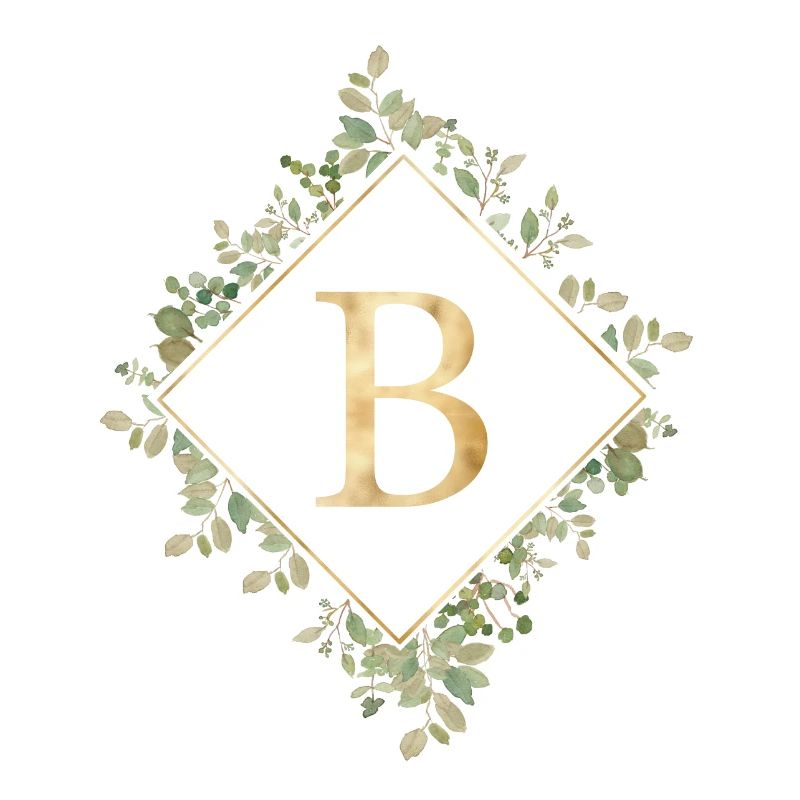 B Monogramme Couronne d’Eucalyptus