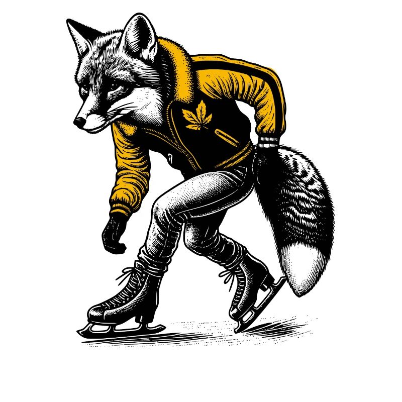 Ice skating fox