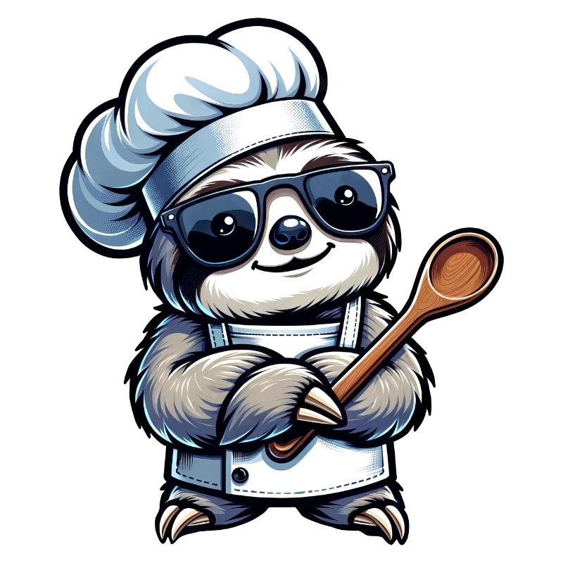 Conception de bande dessinée de chef paresseux mignon