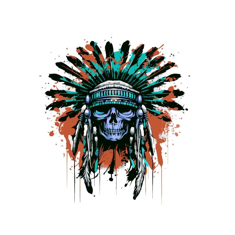 Apache Totenkopf Indianer Bunt