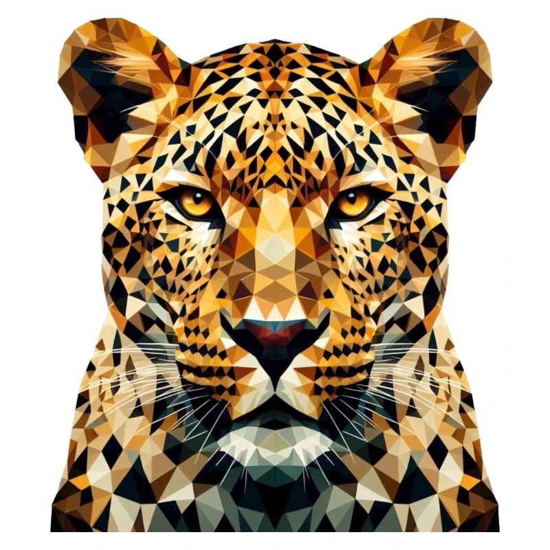 Un léopard dans le style polygonal