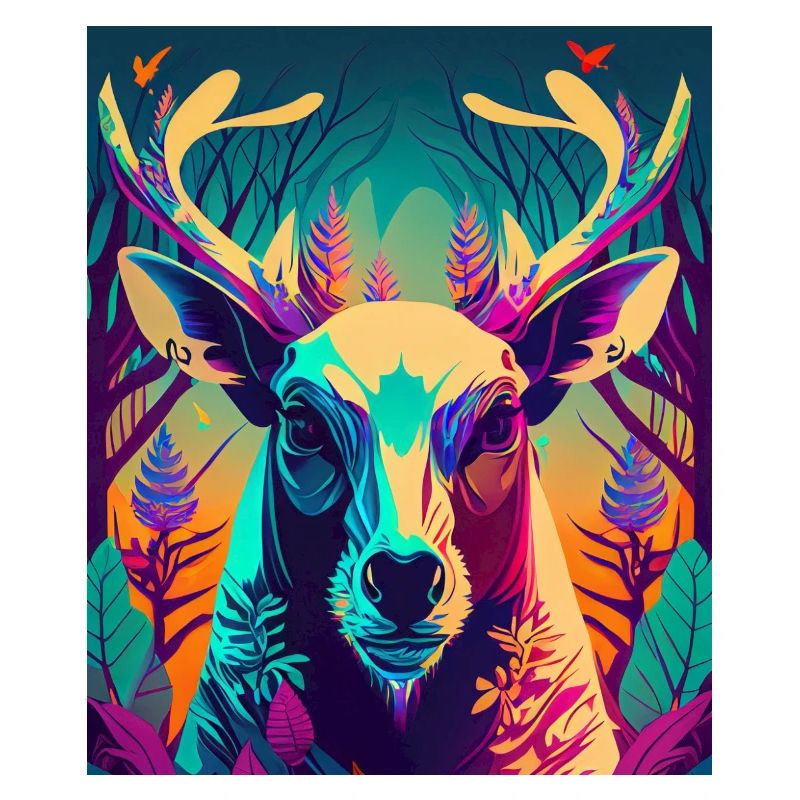 Abstrait Néon Cerf