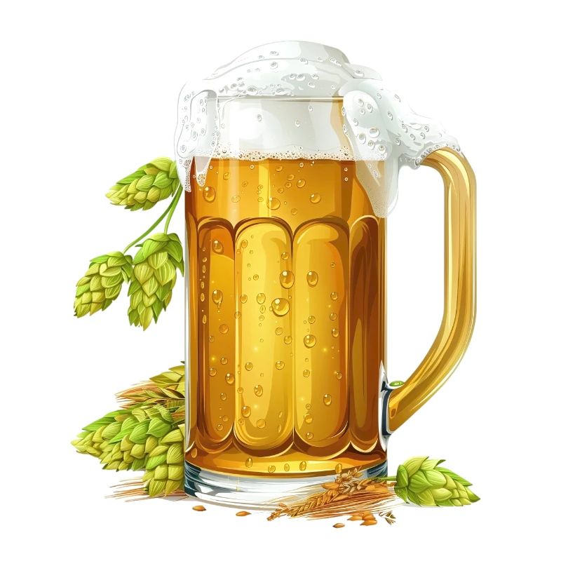 Bière glacée dans un pichet avec du houblon et de l’orge