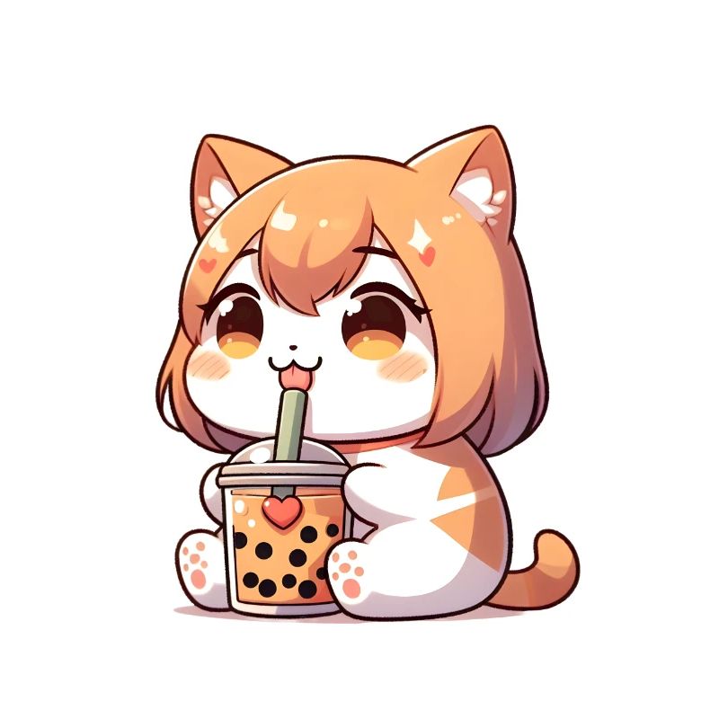 Anime Cat Bubble Tea
