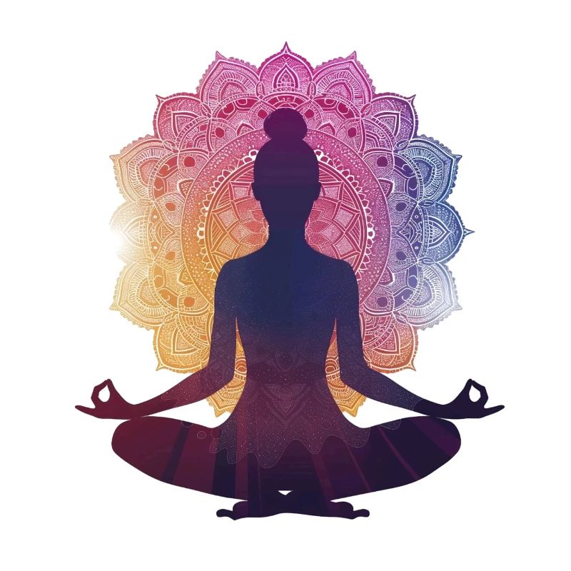 Stille in der Pose: Eine Yoga-Silhouette mit Manda