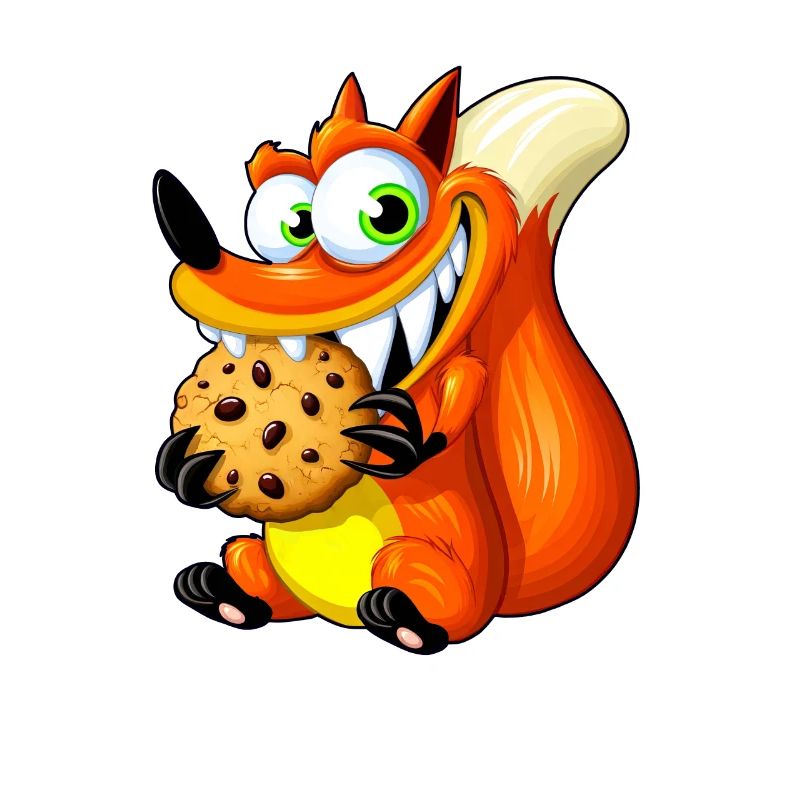 Cute Red Fox with Cookie