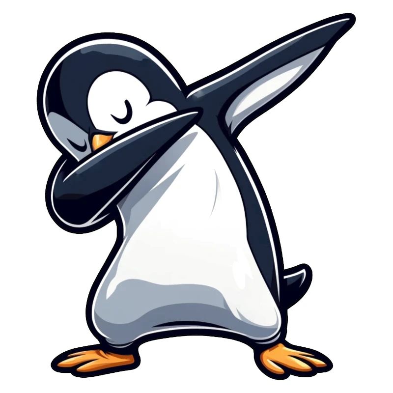 Cool Penguin Dabbing Dancing Relaxed Fun