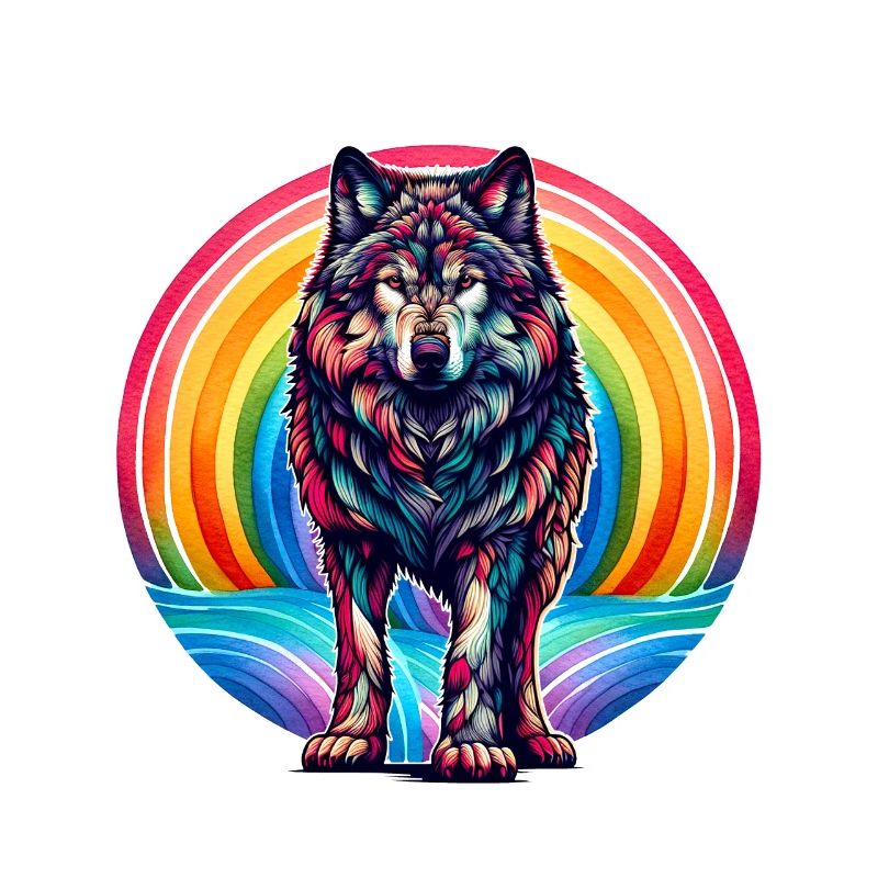 Regenbogen Wolf Wölfe