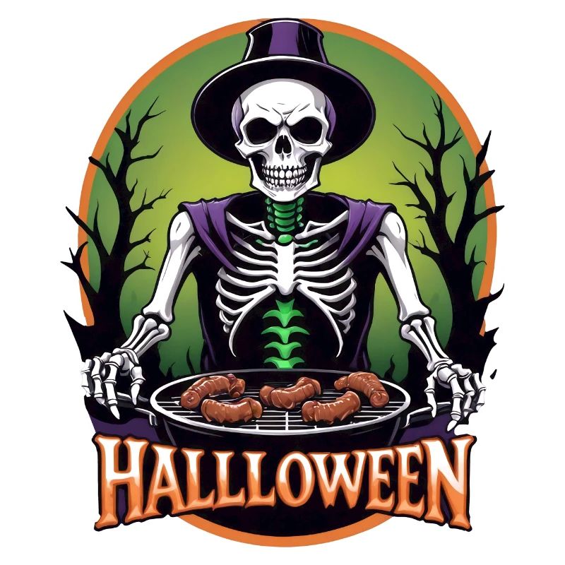 Halloween Grilling Grill Master Gift Skeleton