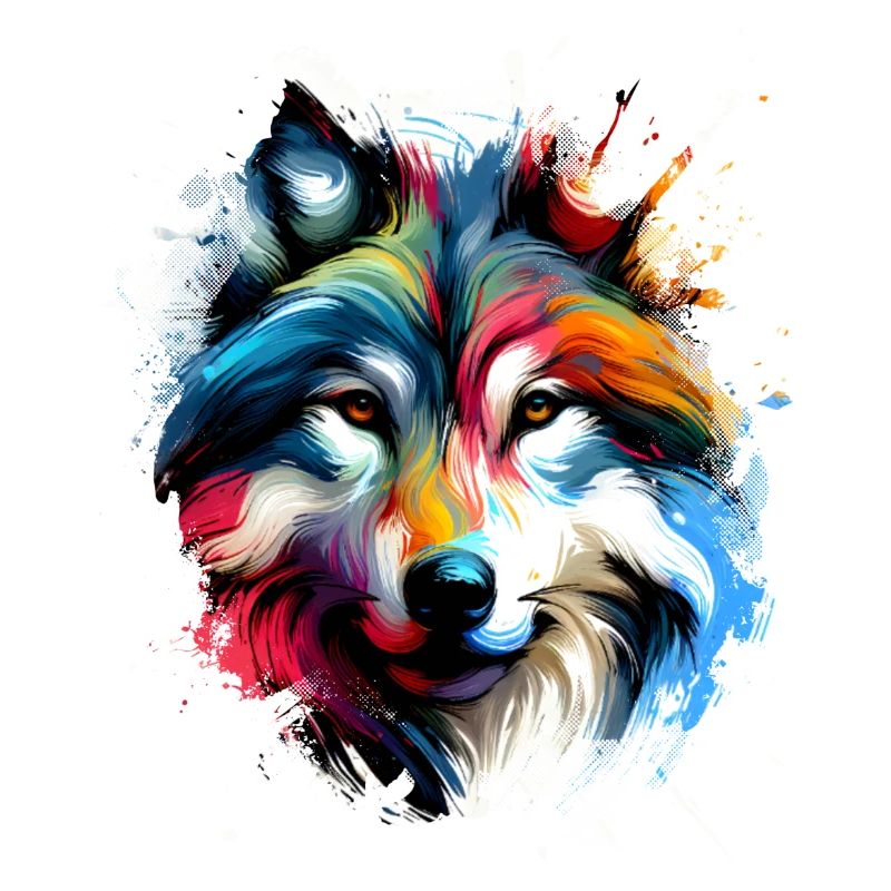 Colorful Wolf Artwork