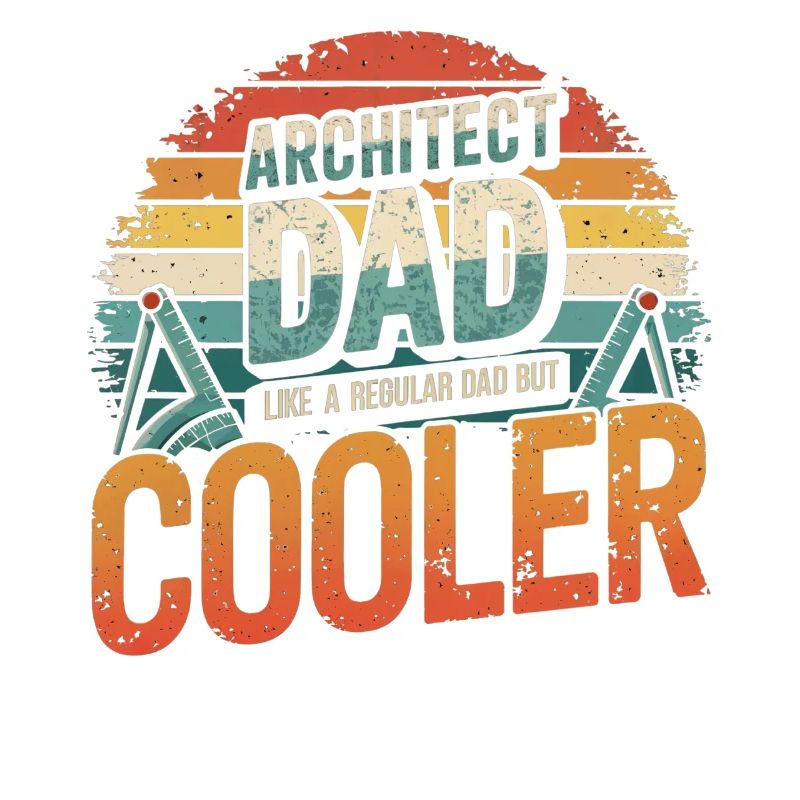 Architect Dad Like a Regular Dad But Cooler Retro