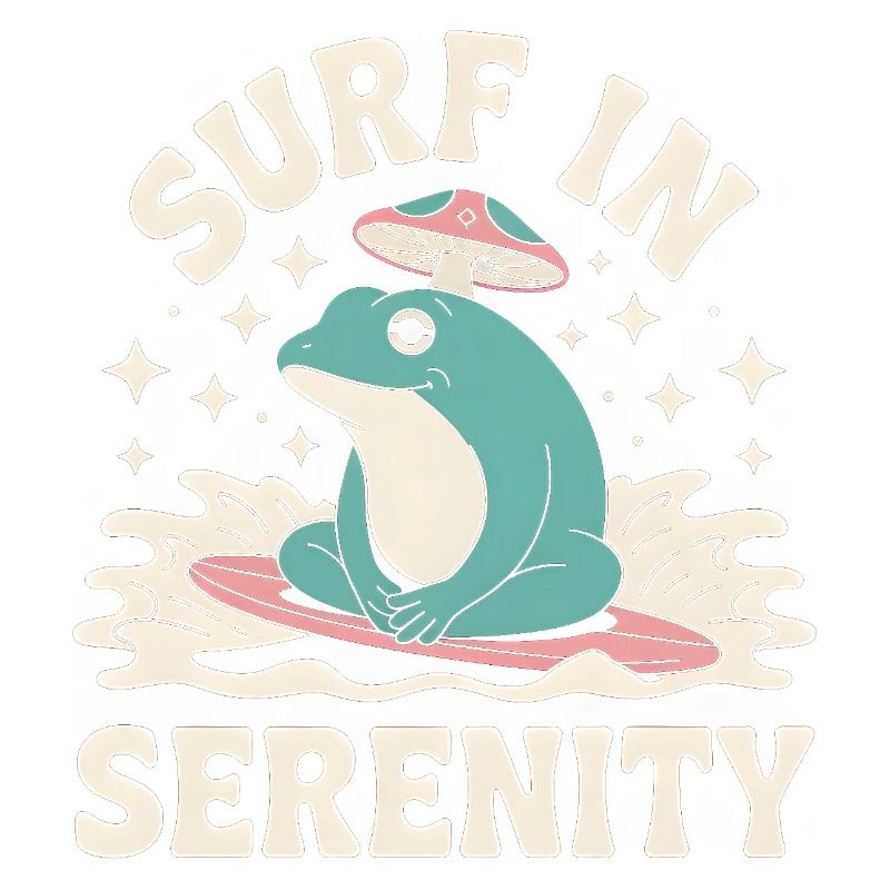 Surfen in Serenity - Süßer Frosch Aufkleber