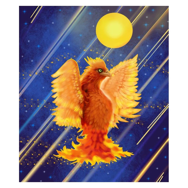 Kosmisch leuchtender Feuervogel: Cyber-Semurg