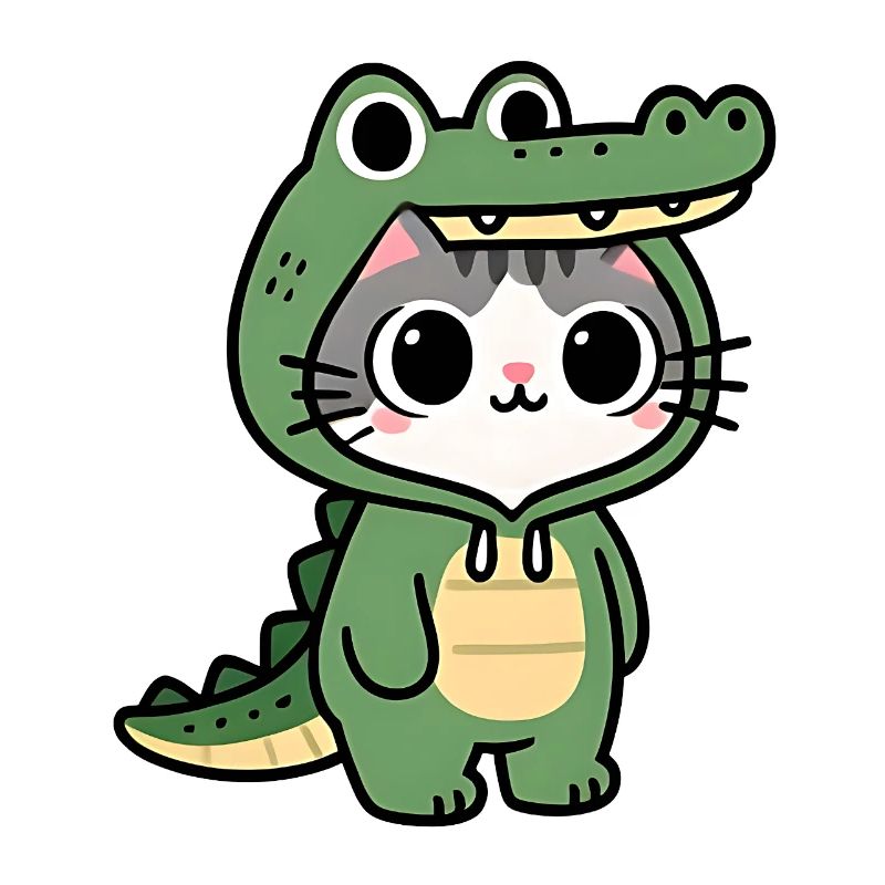 Chat crocodile Kawaii