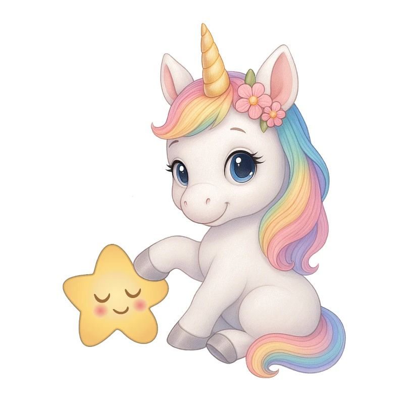 Regenbogen Mädchen Einhorn Unicorn