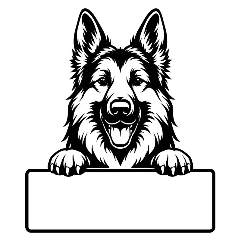 German Shepherd Portrait with Paws