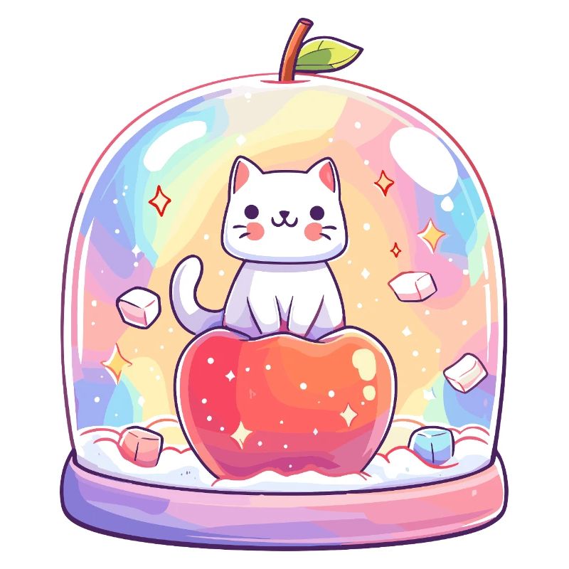 Reflet pastel pour chat dans un verre