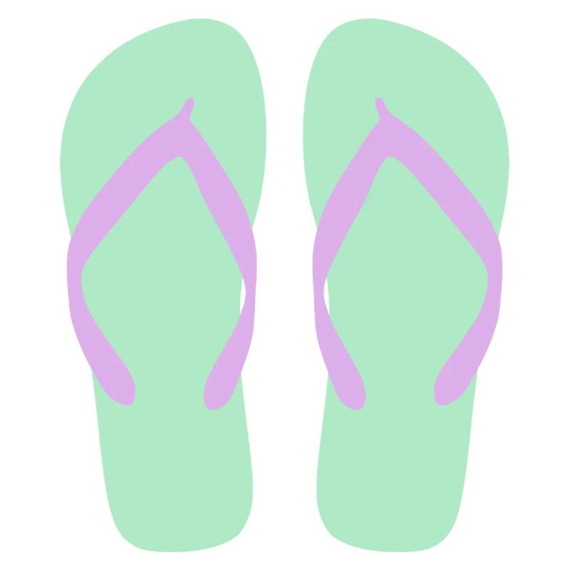 Mint Flip Flops Lavender Straps