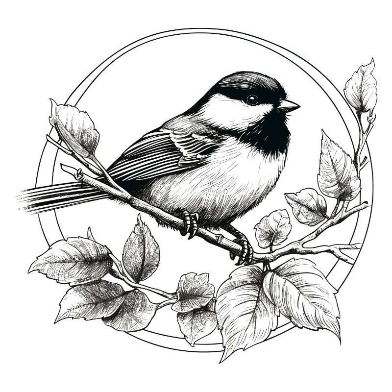 Chickadee bird drawing