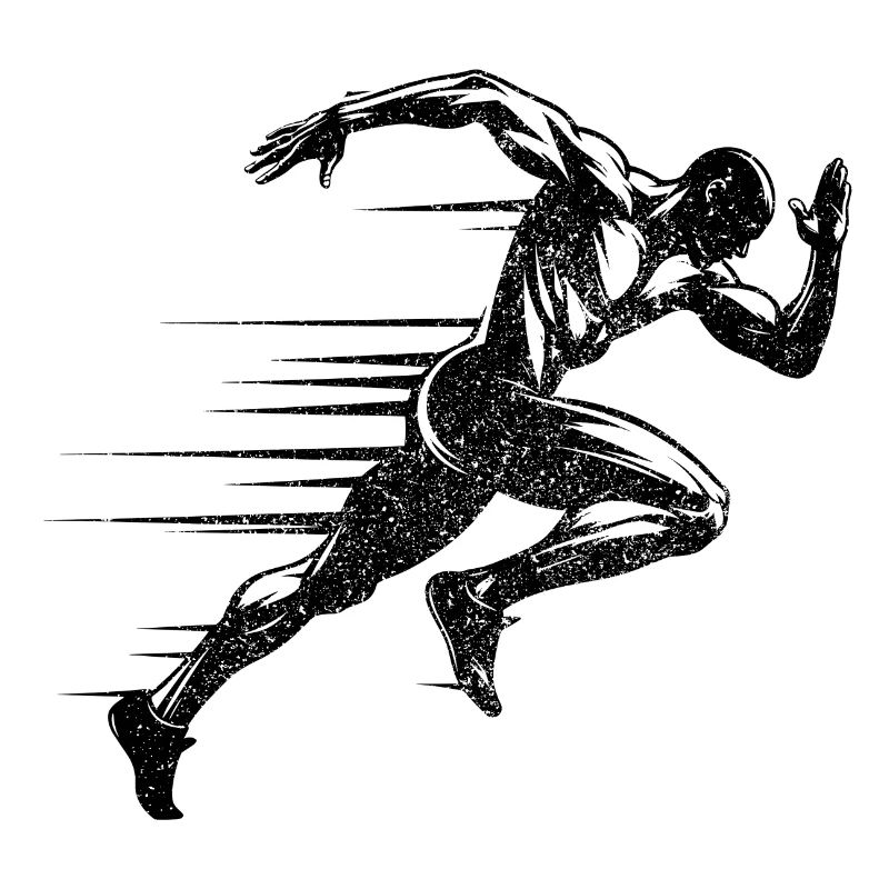 Bahnläufer Sprinter Sprint 100m Sprinter