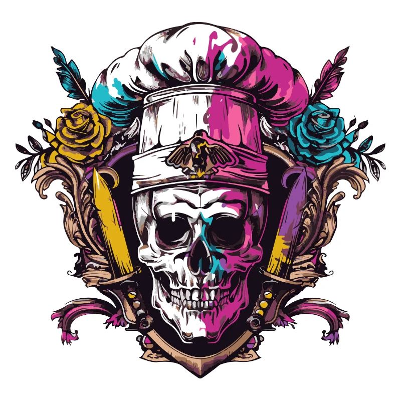Koch Skull Skeleton Chef Crest