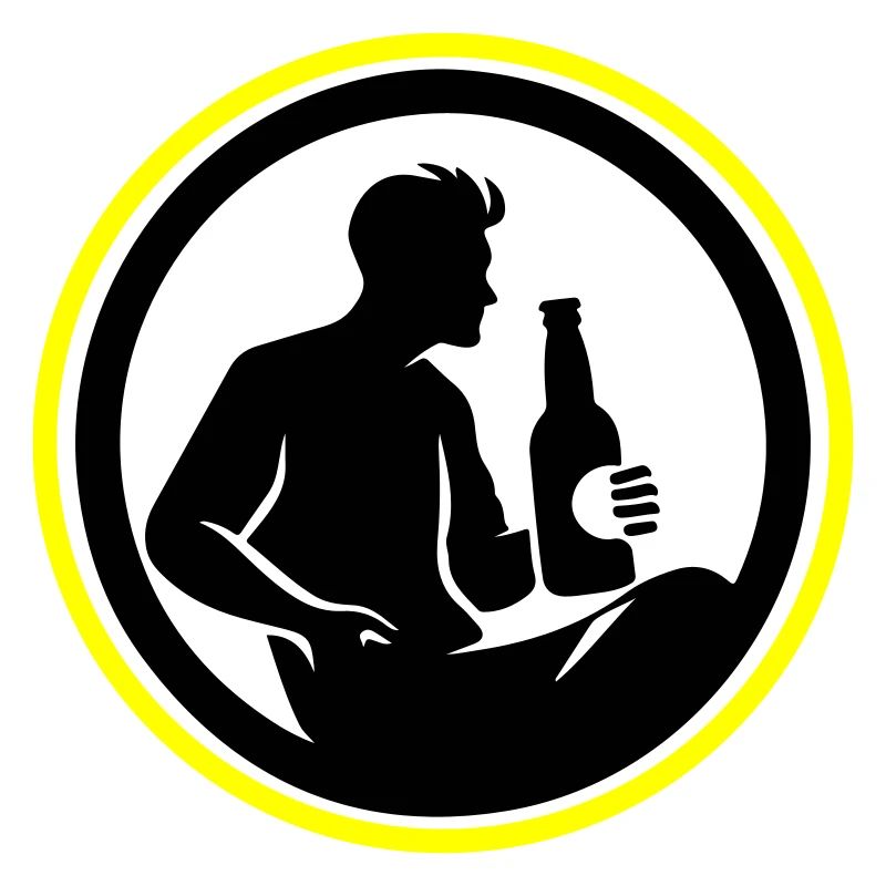Flasche Bier Trinken Silhouette