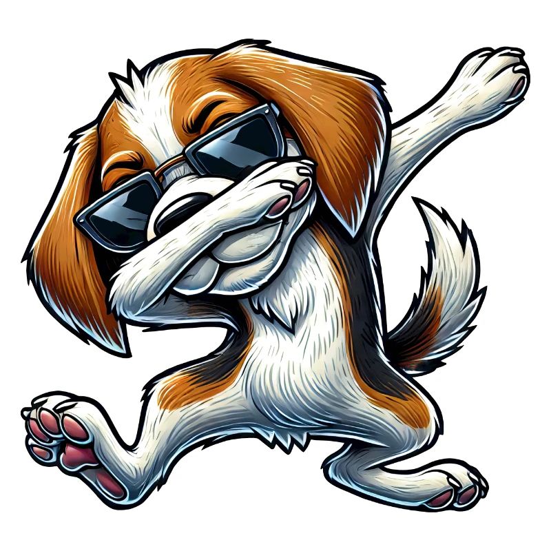 Mignon Beagle Chien Dabbing Dessin Animé Dab