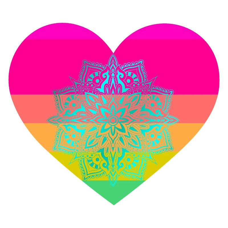 Regernbogen coeur Mandala coeurs Saint-Valentin