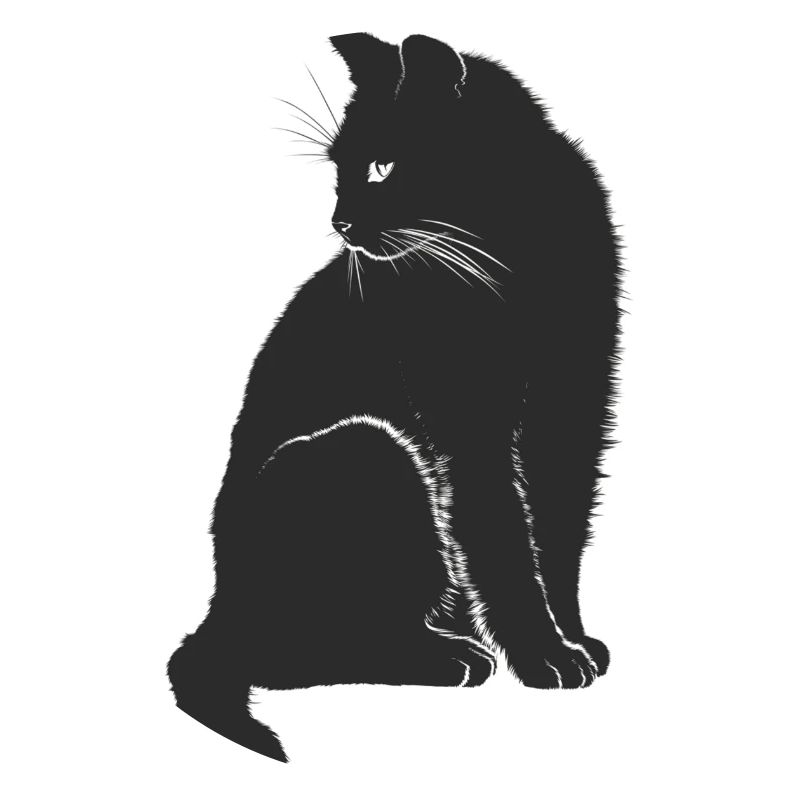 Ausdrucksstarke schwarze Katze. Geschenkidee
