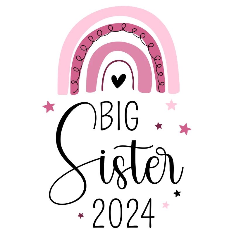 Ich werde große Schwester 2024 Regenbogen Süß