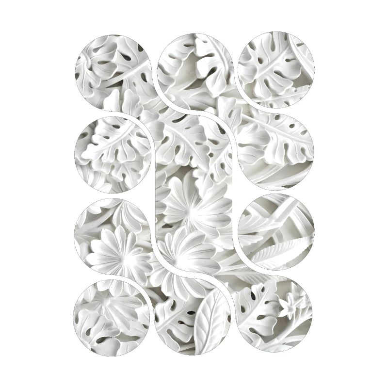 Abstract White Leaf Patterns