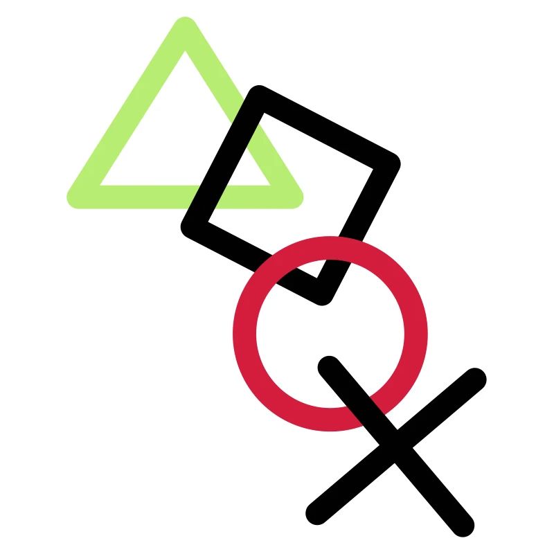X square triangle icons controller game circle lo