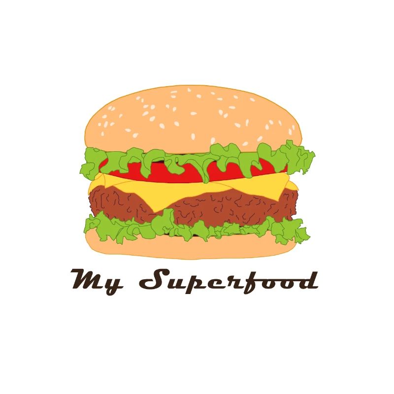 Comic Hamburger with slogan