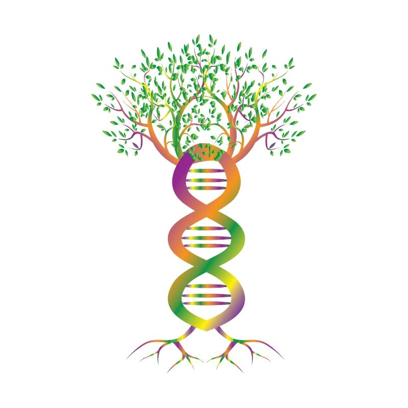 DNA Tree Plant Abstract Colored Genetics Gift