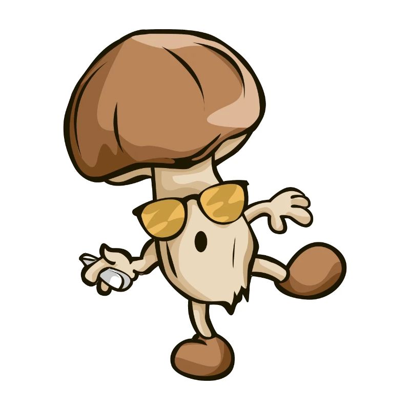Cool comic mushroom joint kiffen grass marijuana