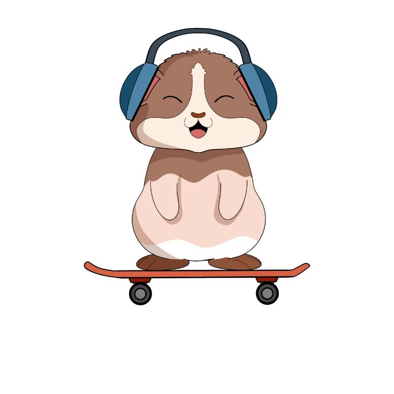 Skateboarder cochon d'Inde