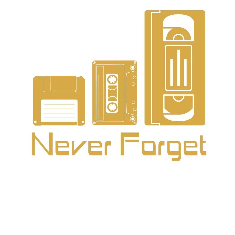 Never Forget Datenträger VHS Floppy Disc Kassette