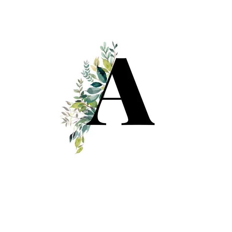 lettre florale initiale de fleur A