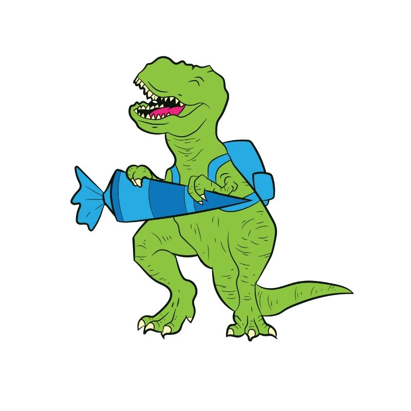 T-Rex Dinosaurier Dino Einschulungs Schulkind