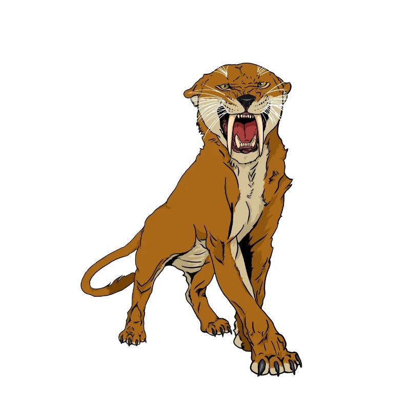 Saber tooth tiger with sharp claw gift idea