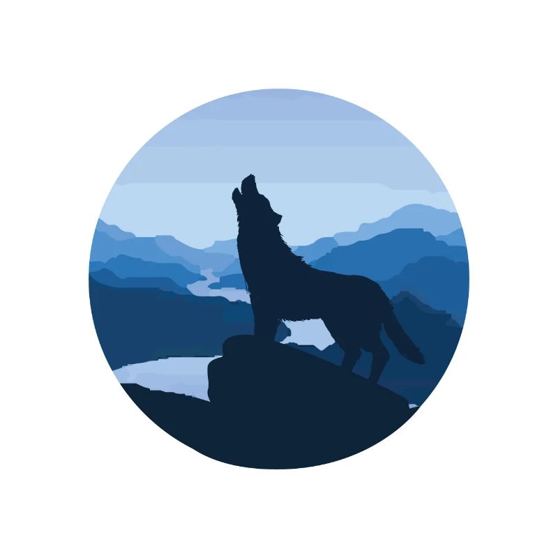 Wolf steppe night moon fable magic nature gift