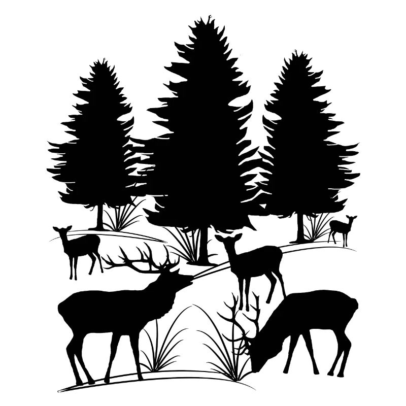 Animals in the forest, deer, roe deer, roe deer, trees, deer