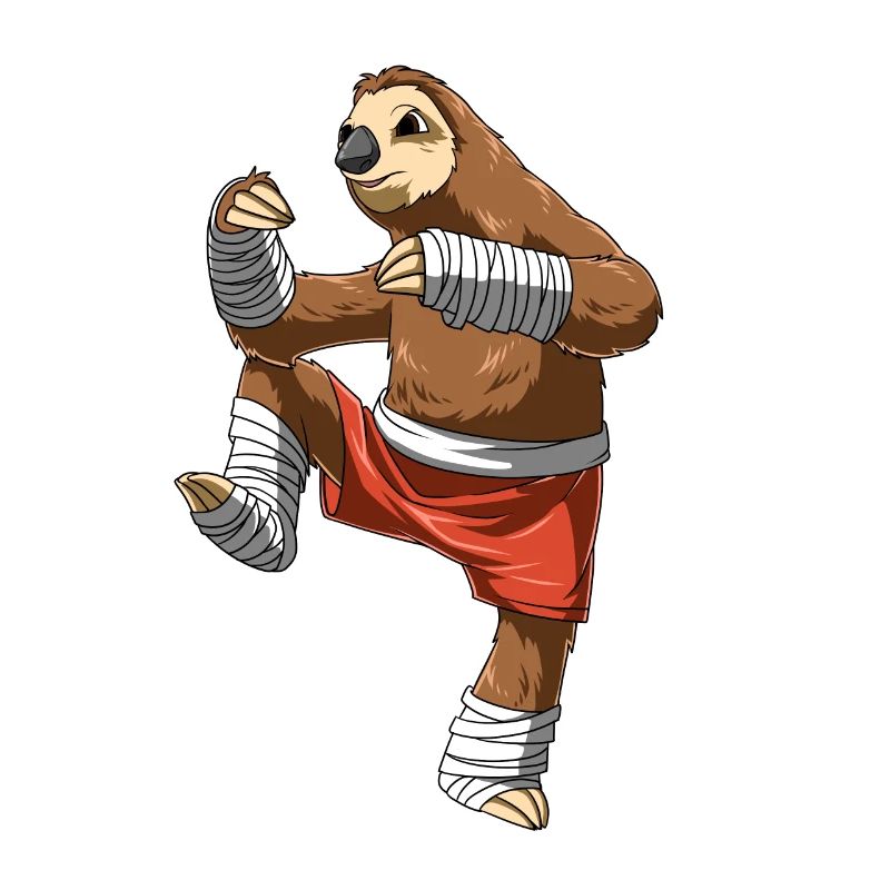 Muay Thai and kickboxing sloth