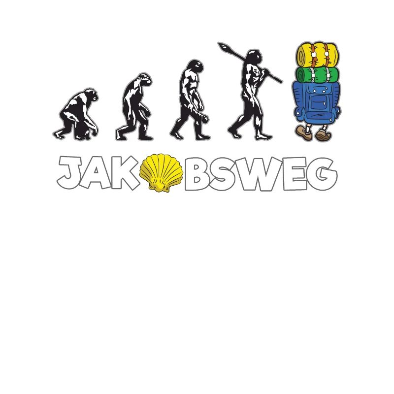 JAKOBSWEG Humor Evolution Wanderer Pilger Reise