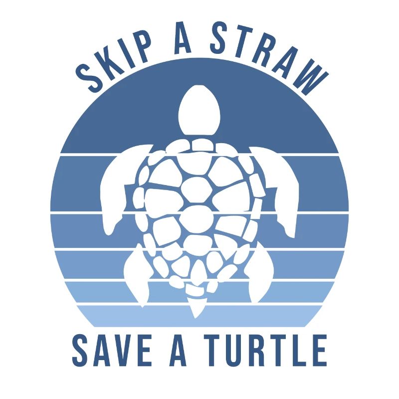 Turtle Skip Straw Save Turtle & Plastic Ocean