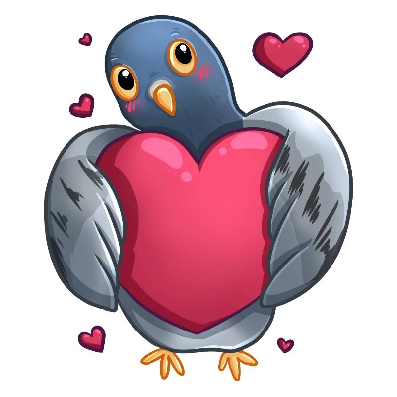 Taube mit Herz - Geschenk Idee
