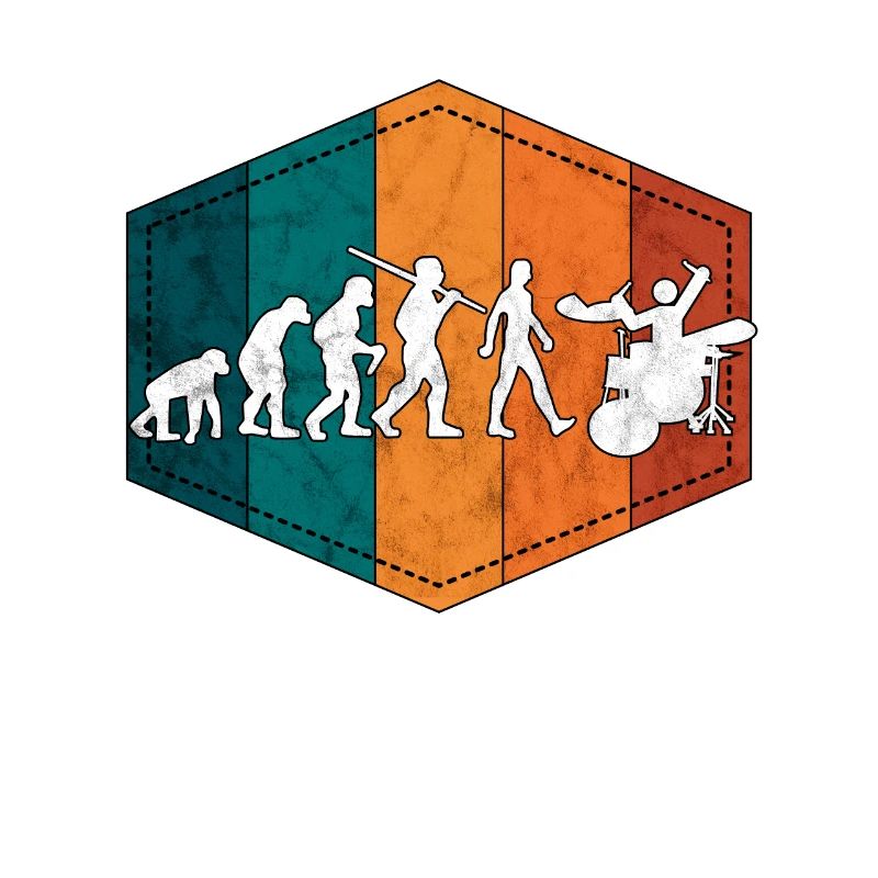 Schlagzeug Evolution Schlagzeuger retro